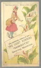 Victorian Trade Card for Domestic Sewing Machine with Lovely Lady and True Love