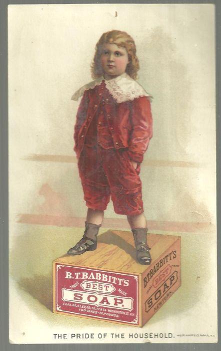 Victorian Trade Card for B.T. Babbit's Soap with Little Boy and The Man Poem