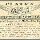 Victorian Trade Card for Clark's Spool Cotton with Boy Banging a Drum