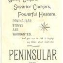 Victorian Trade Card for Peninsular Stoves with Blue Birds and Yellow Roses