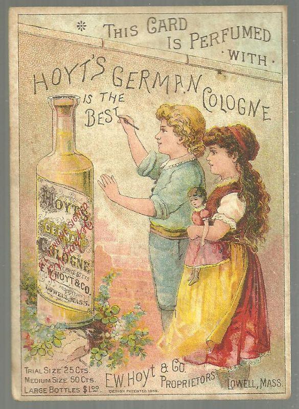 Victorian Trade Card Perfumed with Hoyt's German Cologne with Two Children
