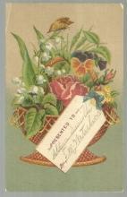 Victorian Reward of Merit with Large Bouquet of Flowers and Names