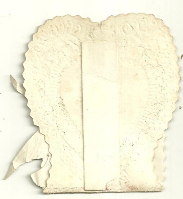 Victorian Fold Out Valentine with Dove and Red Honeycomb A Token of Love
