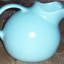 Vintage Franciscan Ware Pottery Pastel Blue Ball Water Pitcher with Ice Lip