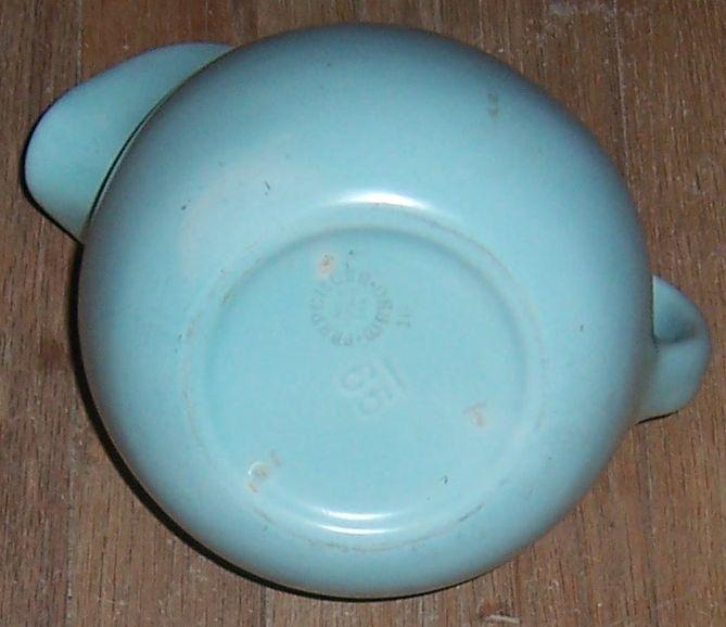 Vintage Franciscan Ware Pottery Pastel Blue Ball Water Pitcher with Ice Lip