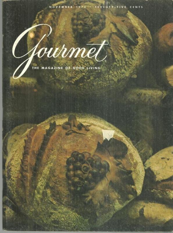 Gourmet Magazine November 1974 Lorraine/Artisans of Florence/Breads/Turkey