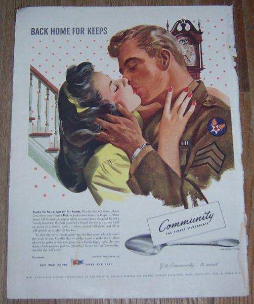 1943 World War II Community Silverplate Life Magazine Advertisement