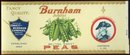 Burnham Brand Melting Sweet Peas Can Label
