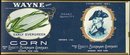 Wayne Brand Early Evergreen Corn Can Label