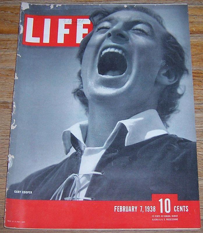 Life Magazine February 7, 1938 Gary Cooper on cover/Zorina/Surfing/New Jersey