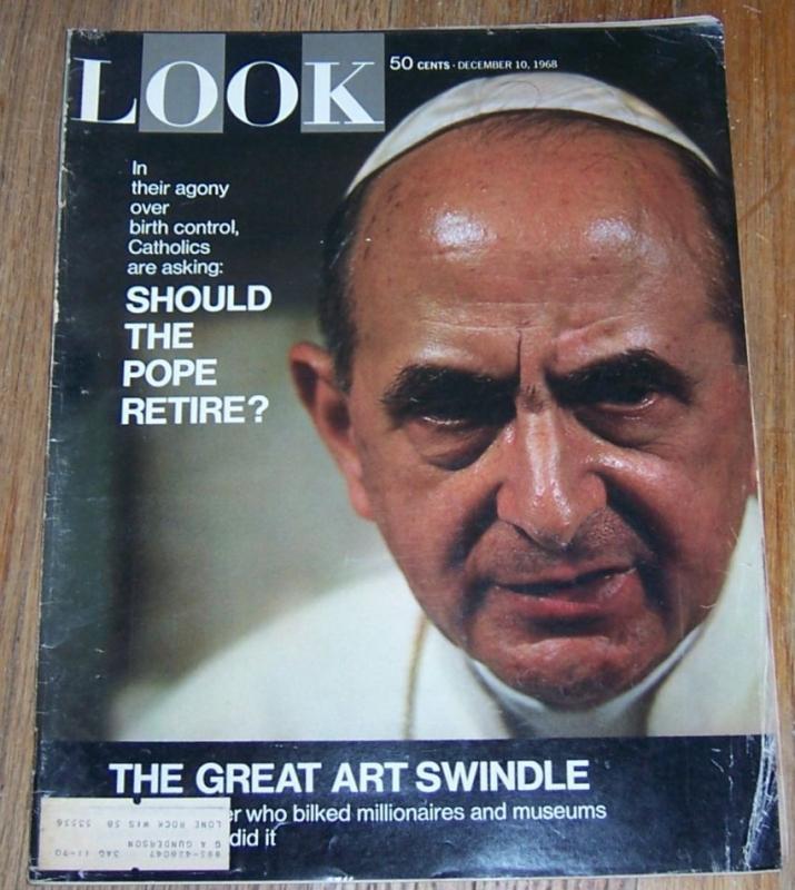 Look Magazine December 10, 1968 Should the Pope Retire on cover/Football 1968