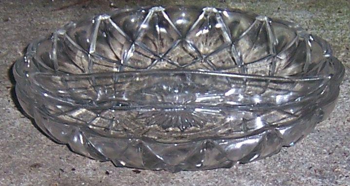 Vintage Clear Glass Waffle Pattern Divided Relish Dish