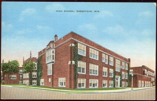 Postcard of High School, Sheboygan, Wisconsin