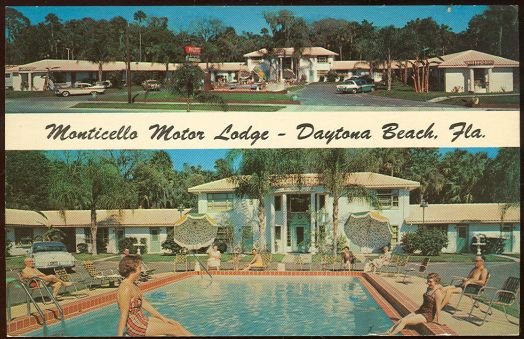 Monticello Motor Lodge, Daytona Beach, FL 1968 postcard