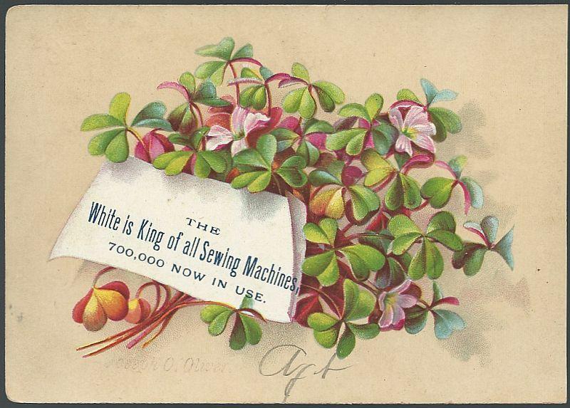 Victorian Trade Card for White Sewing Machine with Clover