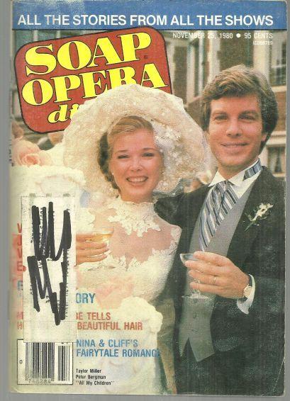 Soap Opera Digest November 25, 1980 All My Children Cliff and Nina's Wedding