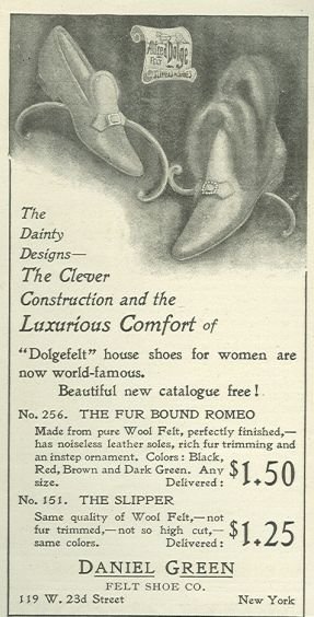 Daniel Green Dolgefelt House Shoes 1901 Magazine Ad