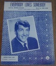 Everybody Loves Somebody Sung by Dean Martin 1948 Sheet Music