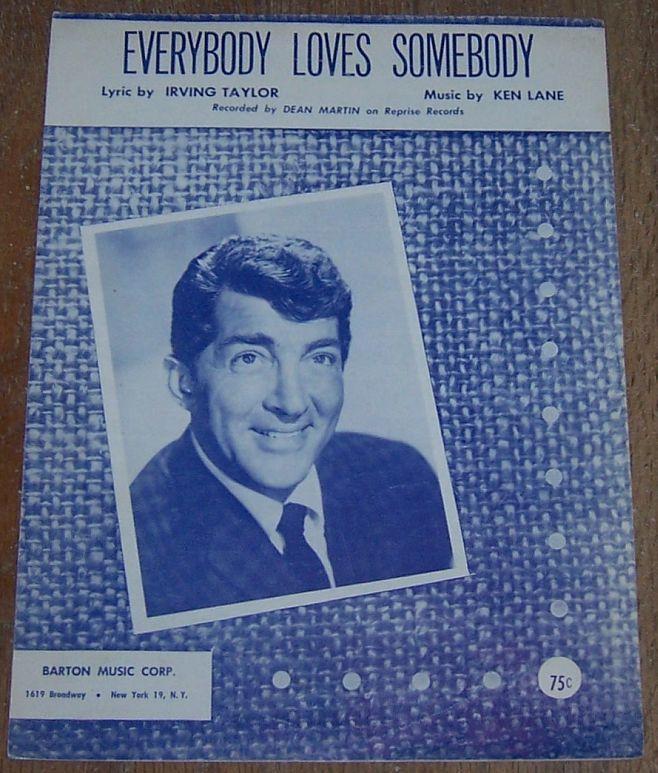 Everybody Loves Somebody Sung by Dean Martin 1948 Sheet Music