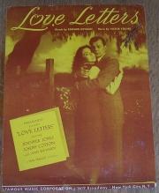 Love Letters Starring Jennifer Jones and Joseph Cotton 1945 Sheet Music