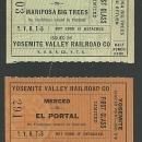 Lot of Two Vintage Railroad Tickets, First Class, Yosemite Valley Railroad Co