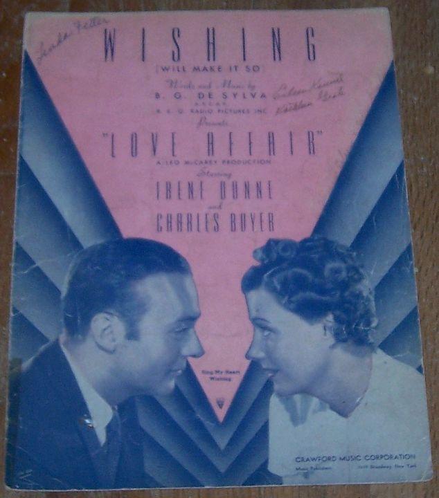 Wishing Will Make So From Love Affair 1939 Sheet Music