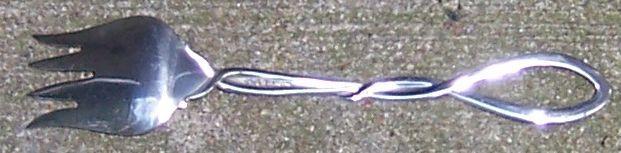 Vintage Sterling Silver Ramekin Fork with Loop Vine Handle