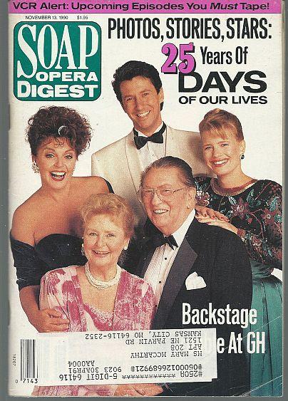 Soap Opera Digest November 13, 1990 25 Years DOL Cover