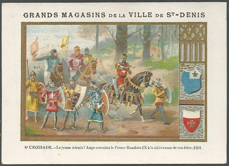 Victorian Trade Card for Ville de Saint Denis, Paris with The Crusades