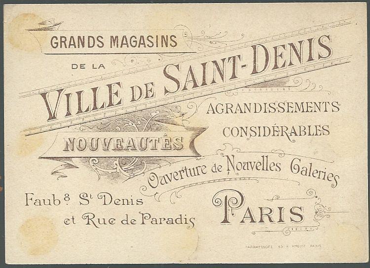 Victorian Trade Card for Ville de Saint Denis, Paris with The Crusades