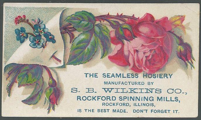 Victorian Trade Card for S. B. Wilkins Co., The Seamless Hosiery with Roses