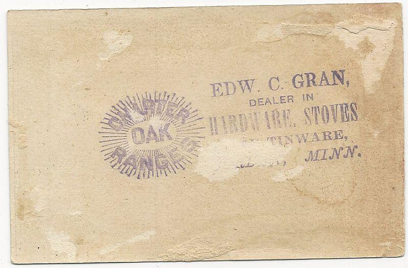 Victorian Trade Card for Charter Oak Range St. Louis with Flowers and Landscape