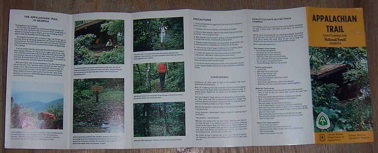 Souvenir Brochure for Appalachian Trail, Chattahoochee National Forest, Georgia