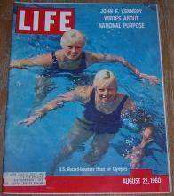 Life Magazine August 22, 1960 US Swimmers Cover/Space/Kennedy/Folklore/Olympics