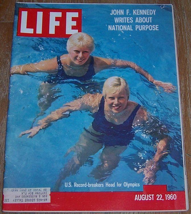 Life Magazine August 22, 1960 US Swimmers Cover/Space/Kennedy/Folklore/Olympics