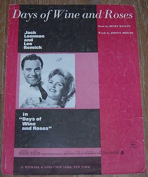 Days of Wine and Roses Starring Jack Lemmon 1962 Music