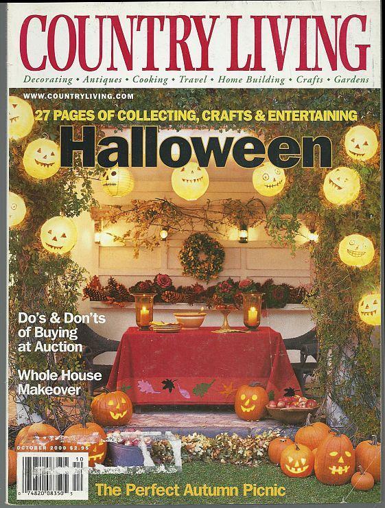 Country Living Magazine October 2000 Halloween Party/Auctions/Autumn Picnic