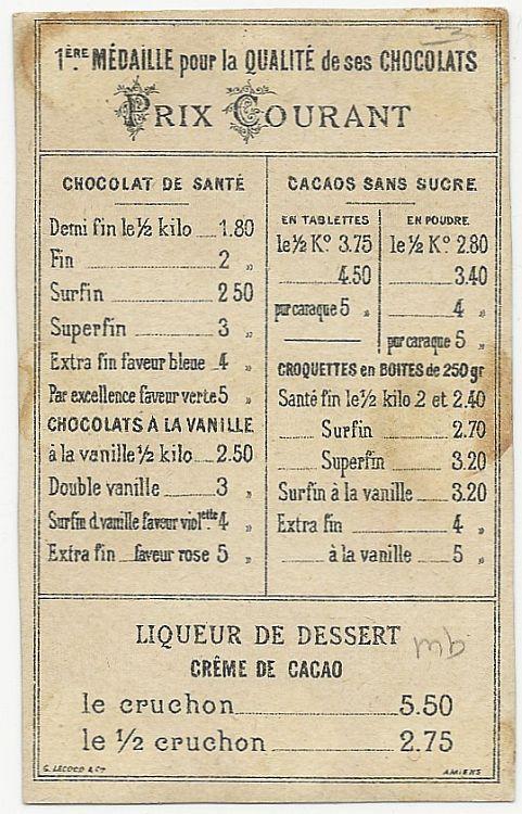 Victorian Trade Card for Chocolat Ibled with Stamp, Crest and Flag for Russie