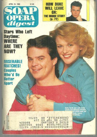 Soap Opera Digest April 18, 1989 Justin and Adrienne From Days Of Our Lives