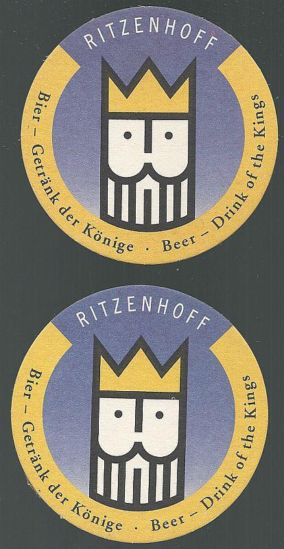 Set of Two Michael Sieger Ritzenhoff, Germany Beer Mats/Coasters King of Drinks