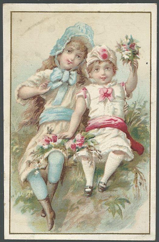 Victorian Trade Card for Vienna Roller Mills Flour Peoria with Two Lovely Girls