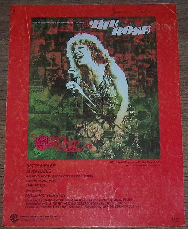 The Rose From Movie The Rose Starring Bette Midler/Alan Bates 1979 Sheet Music