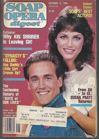 Soap Opera Digest October 11, 1983 Susan Pratt and John Wesley Shipp GL Cover