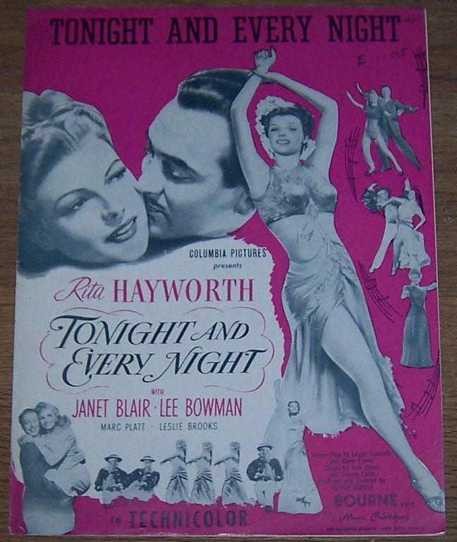 Tonight and Every Night From the Movie Starring Rita Hayworth 1945 Sheet Music