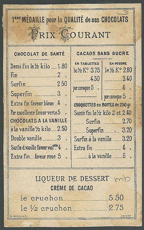 Victorian Trade Card for Chocolat Ibled with Stamp, Crest and Flag for Suisse