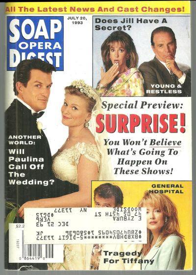 Soap Opera Digest July 20, 1993 Jake and Paulina Cover