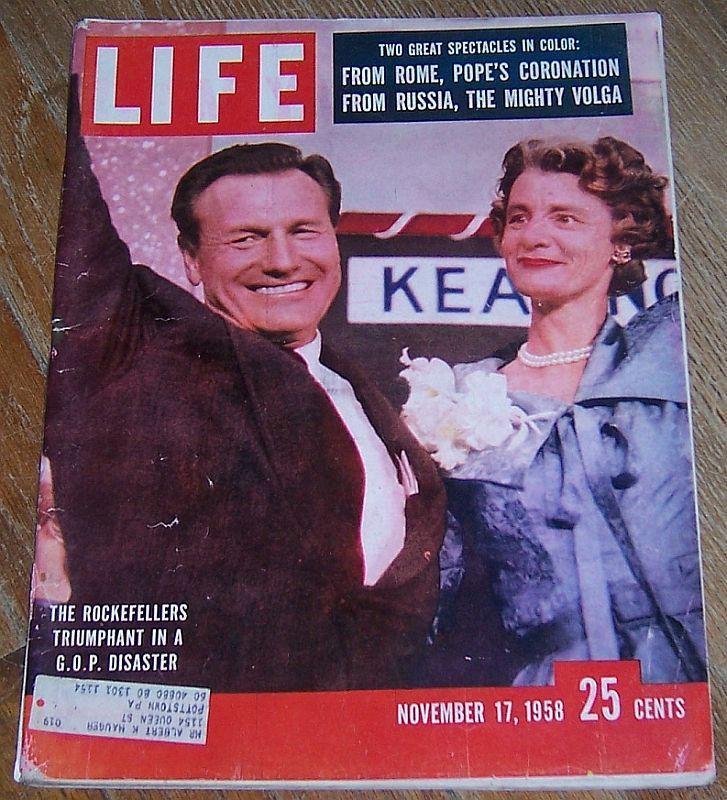Life Magazine November 17, 1958 Rockefellers Triumphant in a G.O.P. Disaster