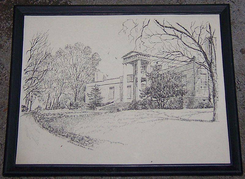 Vintage Framed Print of Burritt Museum, Monte Sano, Huntsville, Alabama