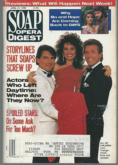 Soap Opera Digest April 17, 1990 Erica and the Montgomery Brothers Cover AMC