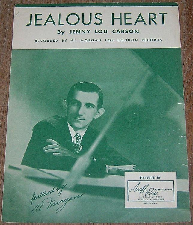 Jealous Heart Featured by Al Morgan 1944 Sheet Music Country Classic